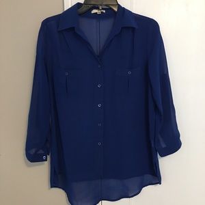 Sheer Blue Button Down Shirt